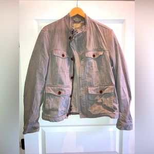 Banana Republic Medium Heritage Button Down Collared Jacket Womens Gallery Grey